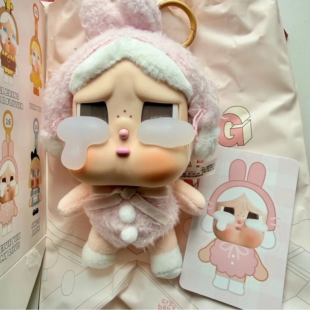 OPEN BOX Pop Mart Crybaby Crying Again I’ll Give You All My Love Plush Bunny - Picture 3 of 9